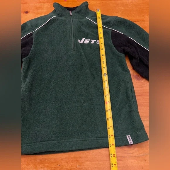 NFL New York Jets Reebok Fleece 1-4 Zip Pullover Jacket Youth Size 8 VTG - Picture 6 of 10